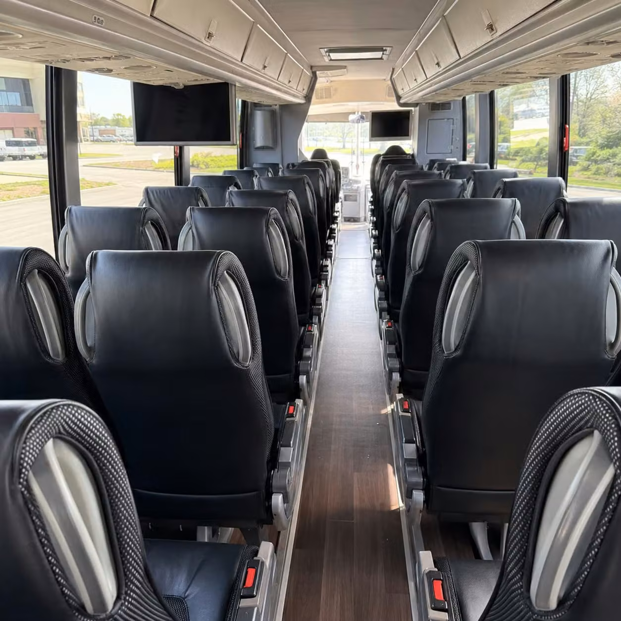 56 passenger charter bus inside