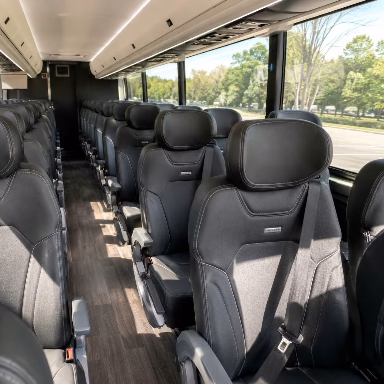 56 passenger charter bus interior